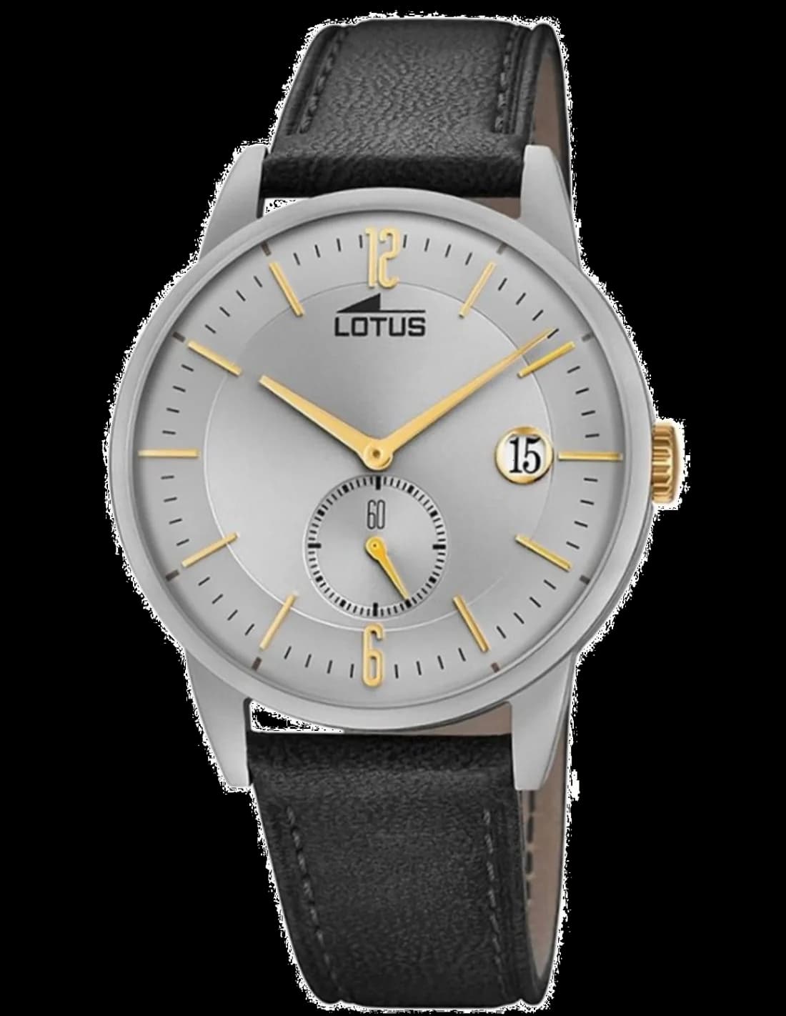 Montre Lotus L18361/1 au design noir sobre avec cadran noir mat et index argentés, style classique et élégant