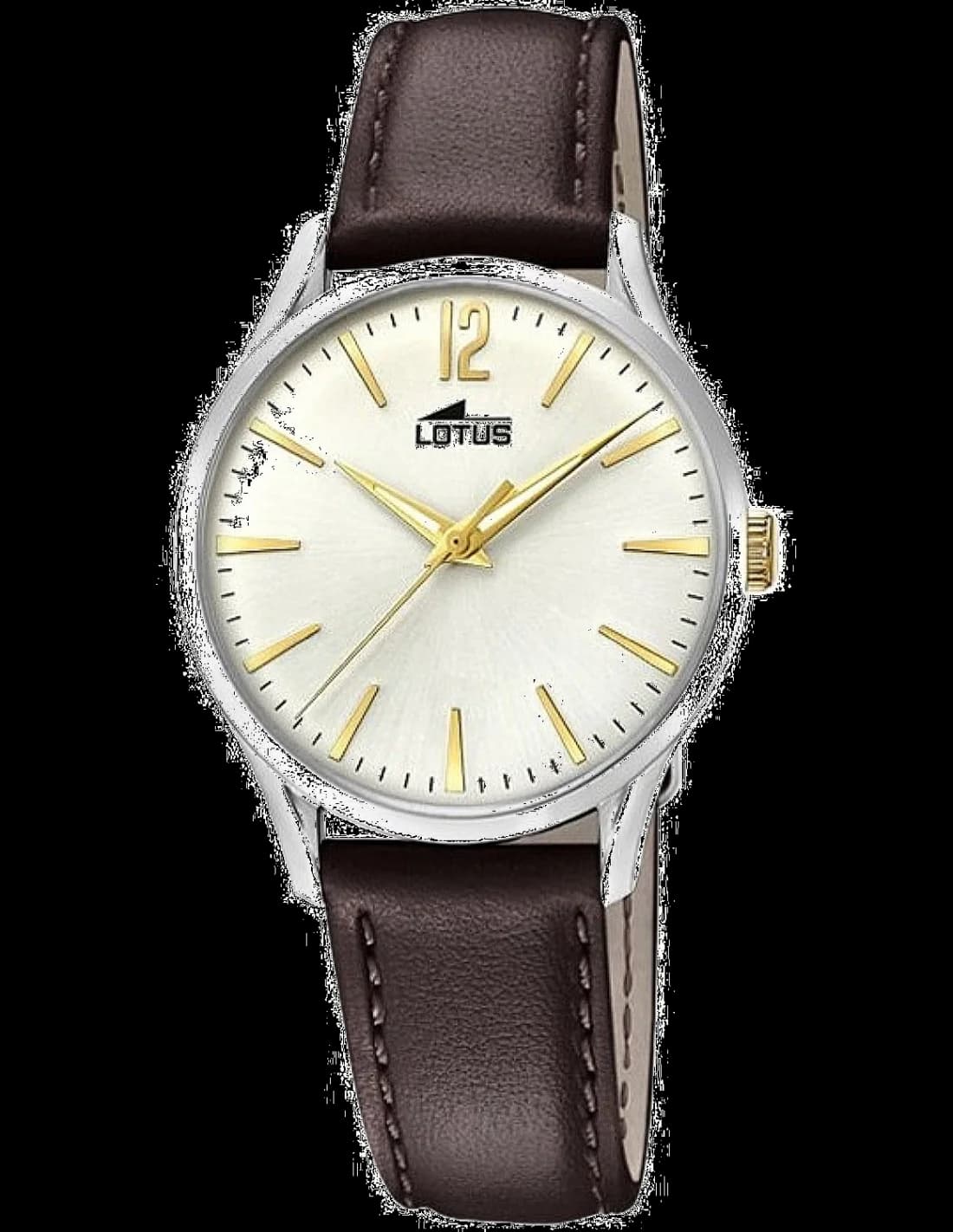Montre Lotus L18406/1 au cadran marron soleil, boîtier doré, style vintage chic