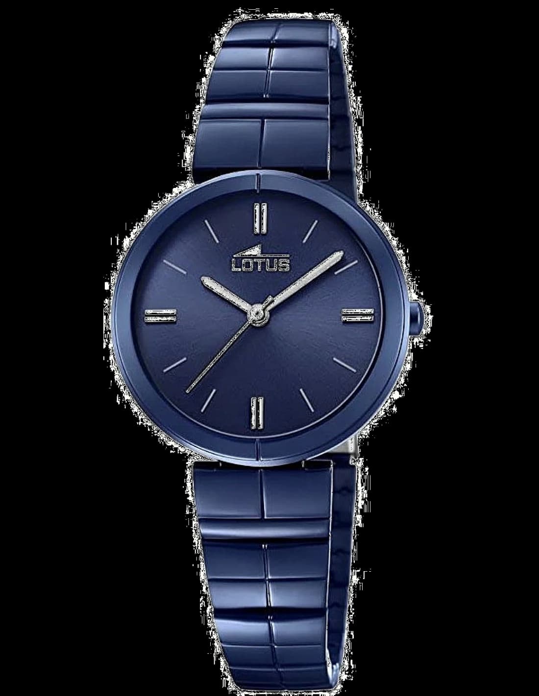 Montre Lotus L18432/1 au cadran bleu nuit profond avec finition soleillée et index argentés