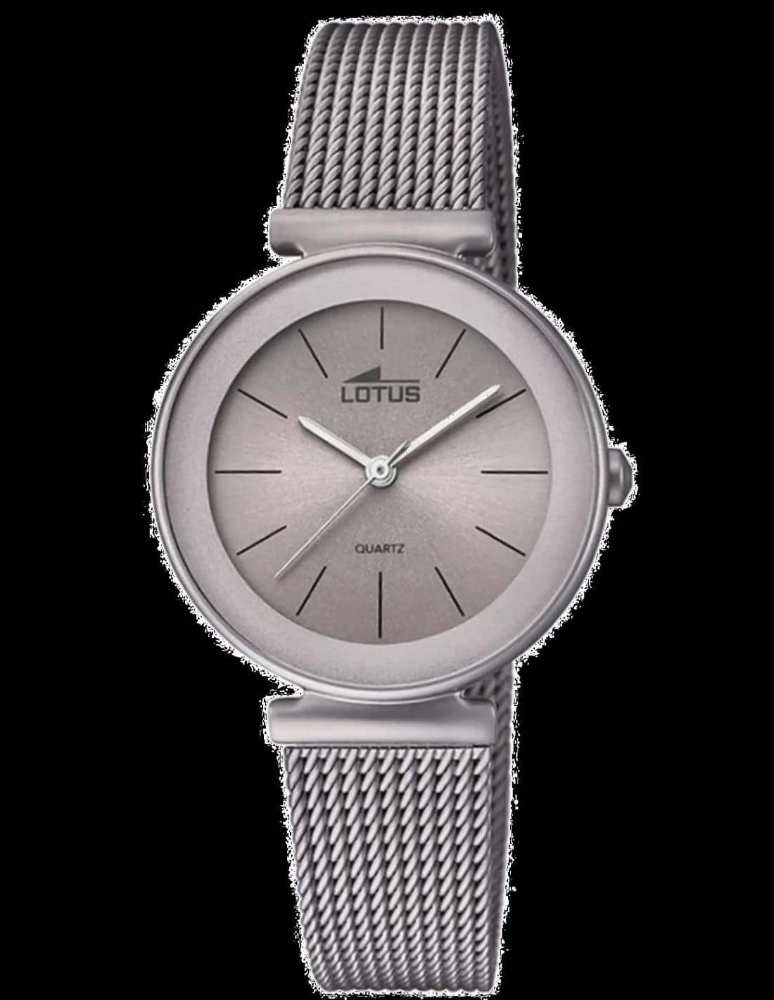 Montre Lotus L18435/2 argentée avec cadran blanc nacré et index dorés, élégance intemporelle
