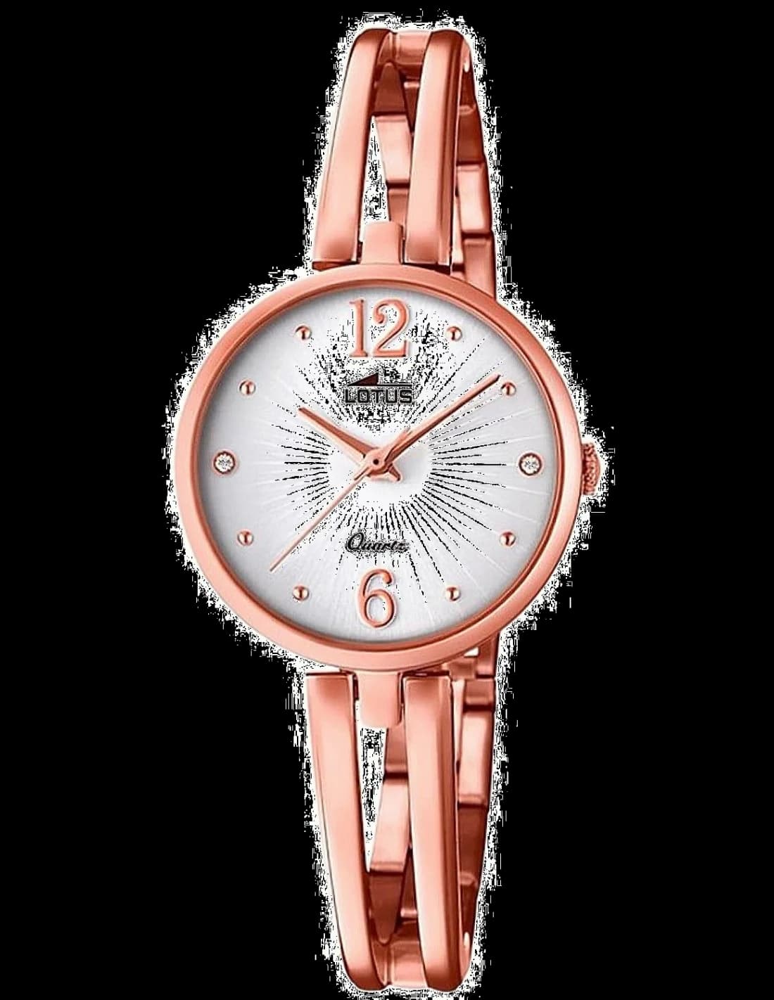 Montre Lotus L18444/1 or rose avec cadran blanc nacré et index dorés, style élégant et féminin