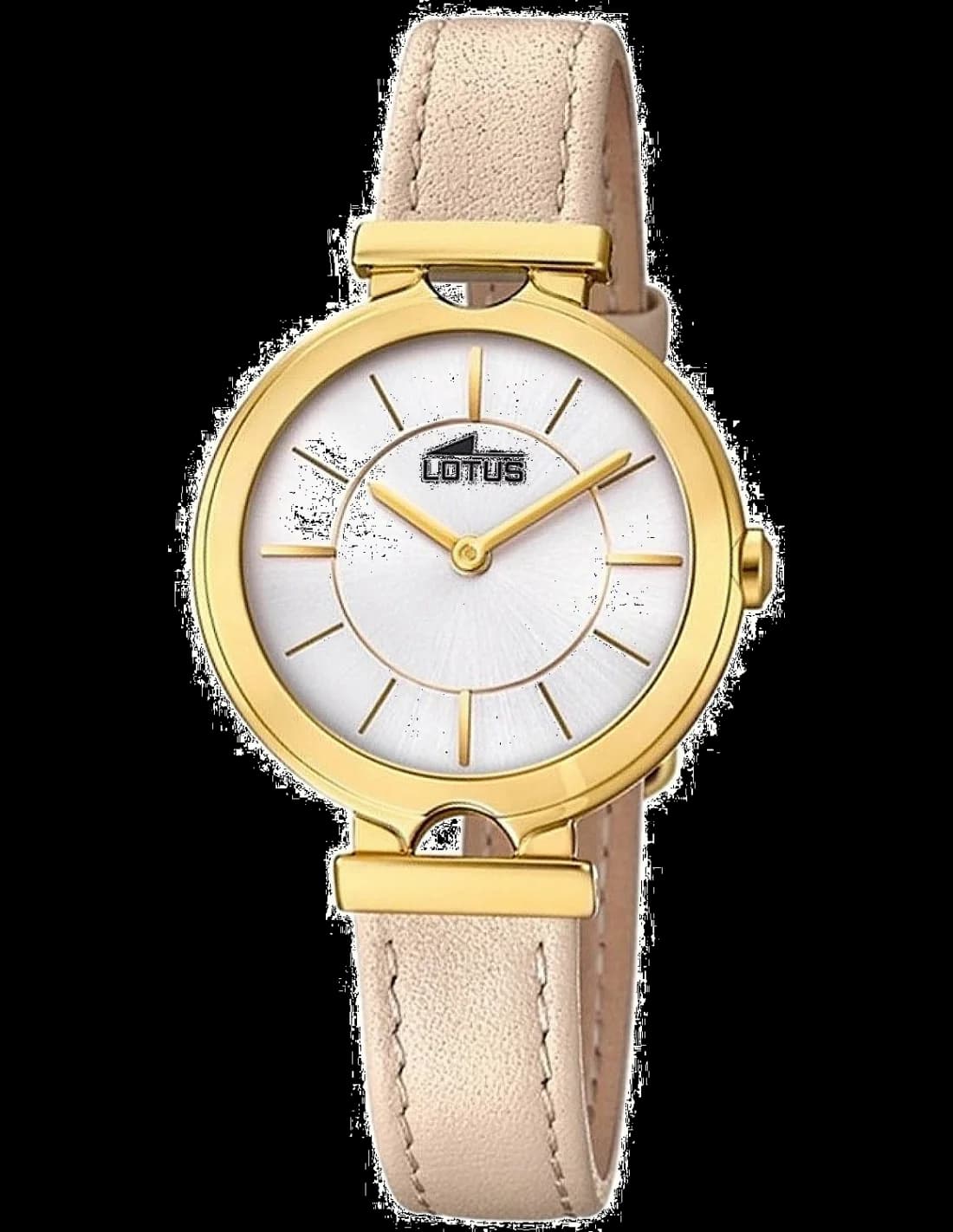 Montre Lotus L18452/1 avec cadran blanc et index dorés, style élégant et féminin