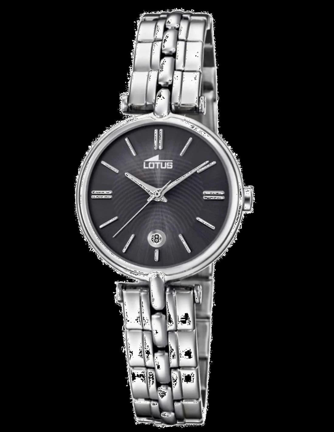 Montre Lotus L18456/2 argentée avec cadran blanc nacré et index dorés, style élégant et féminin pour toutes occasions