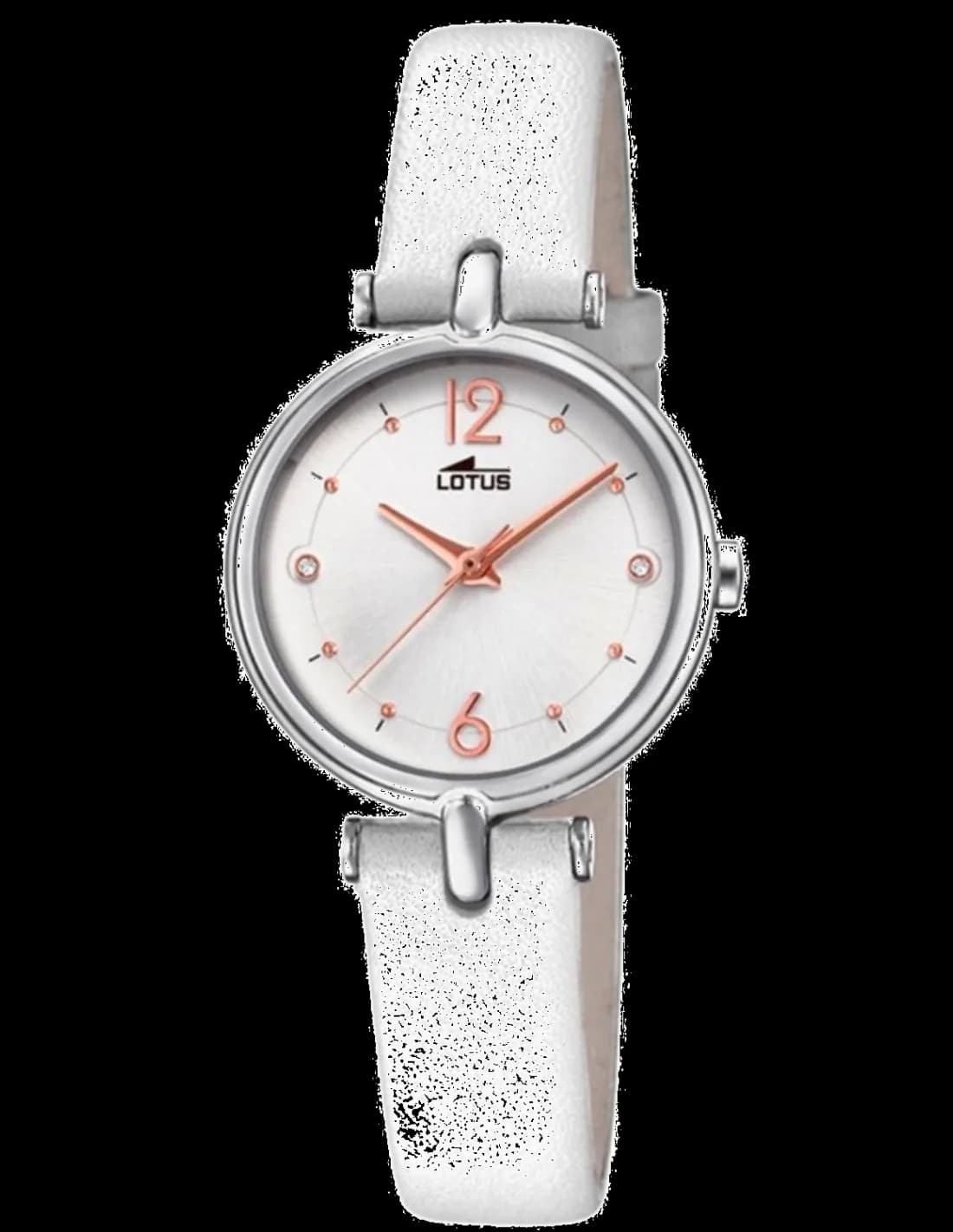 Montre Lotus L18458/1 blanche avec cadran blanc nacré et index dorés, style élégant et raffiné