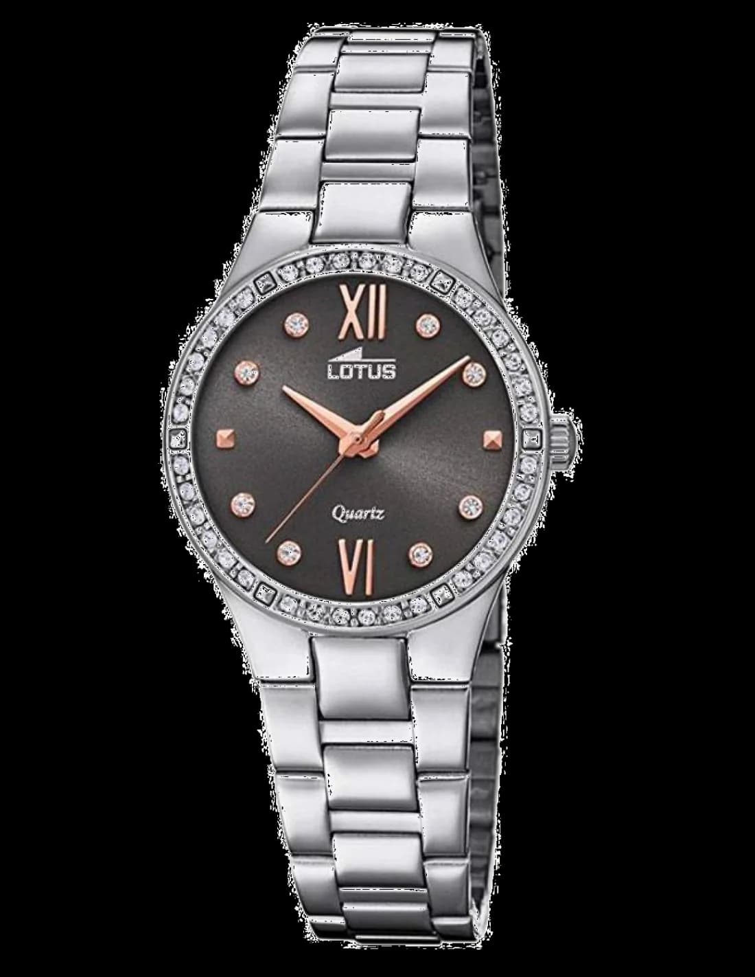 Montre Lotus L18460/2 argentée au cadran blanc nacré et index dorés, style élégant et féminin