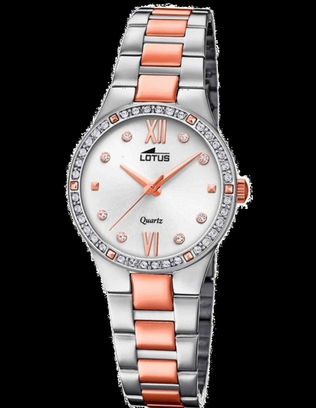 Montre Lotus L18461/2 avec cadran blanc nacré et index dorés, style élégant