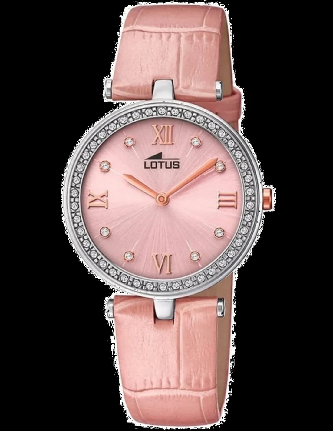Montre Lotus L18462/3 avec cadran rose et index dorés, style élégant et féminin