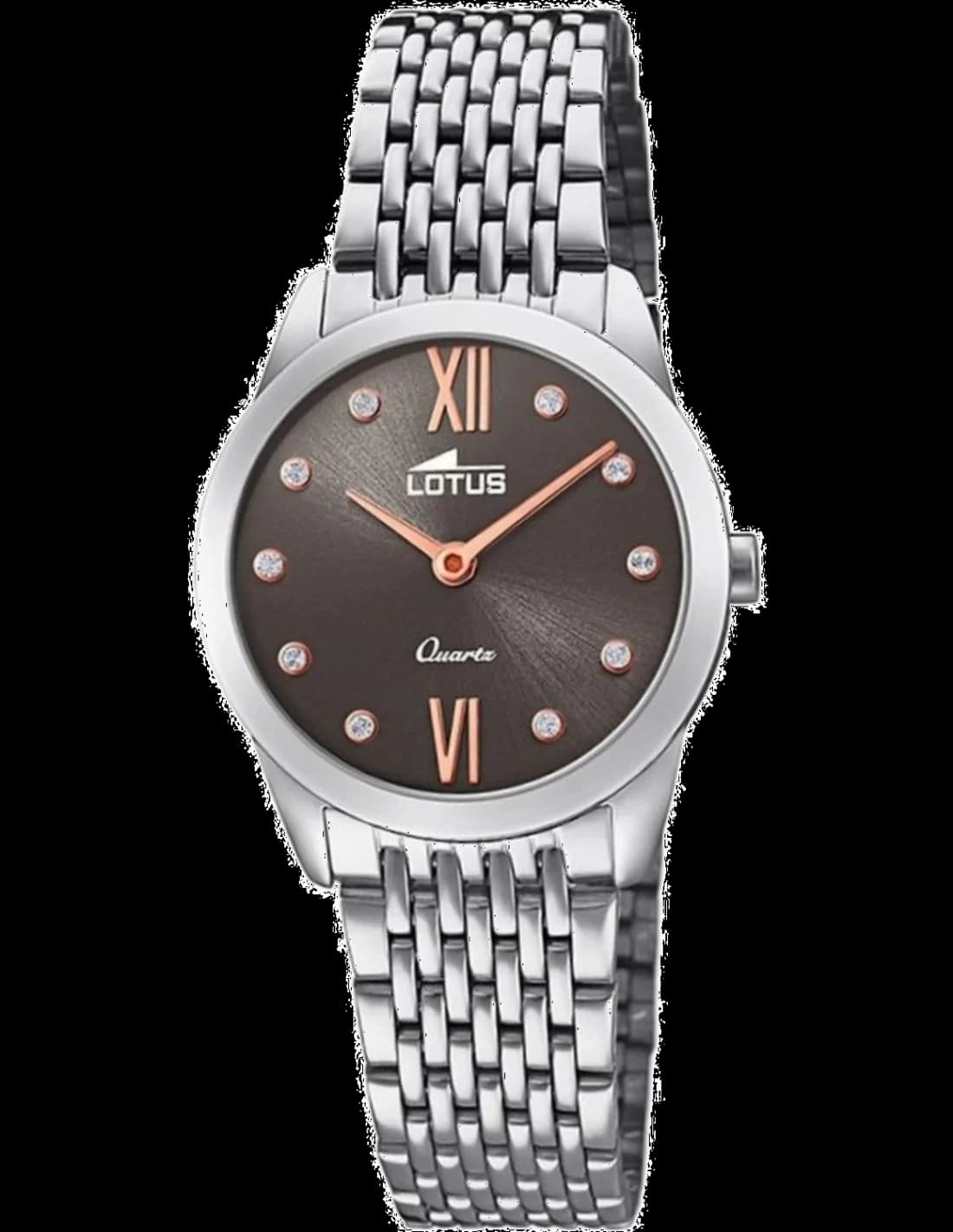 Montre Lotus L18476/2 au cadran blanc minimaliste avec index dorés et aiguilles fines