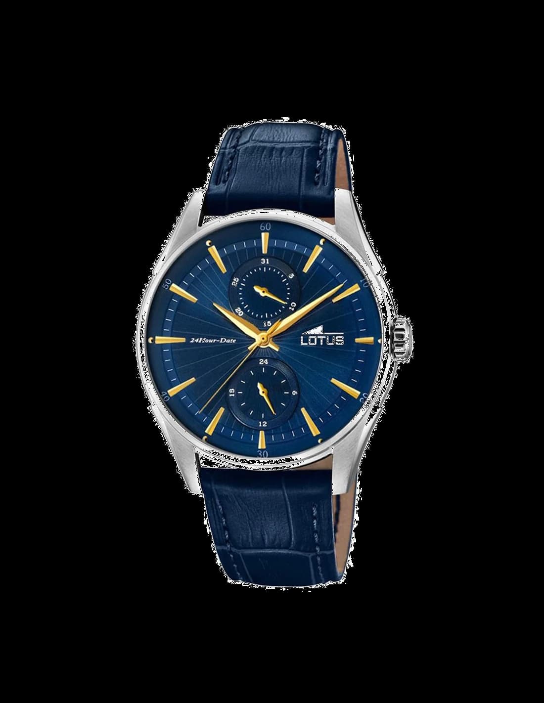 Montre Lotus L18523/3 avec cadran bleu soleil, aiguilles argentées et index appliqués, style sport chic