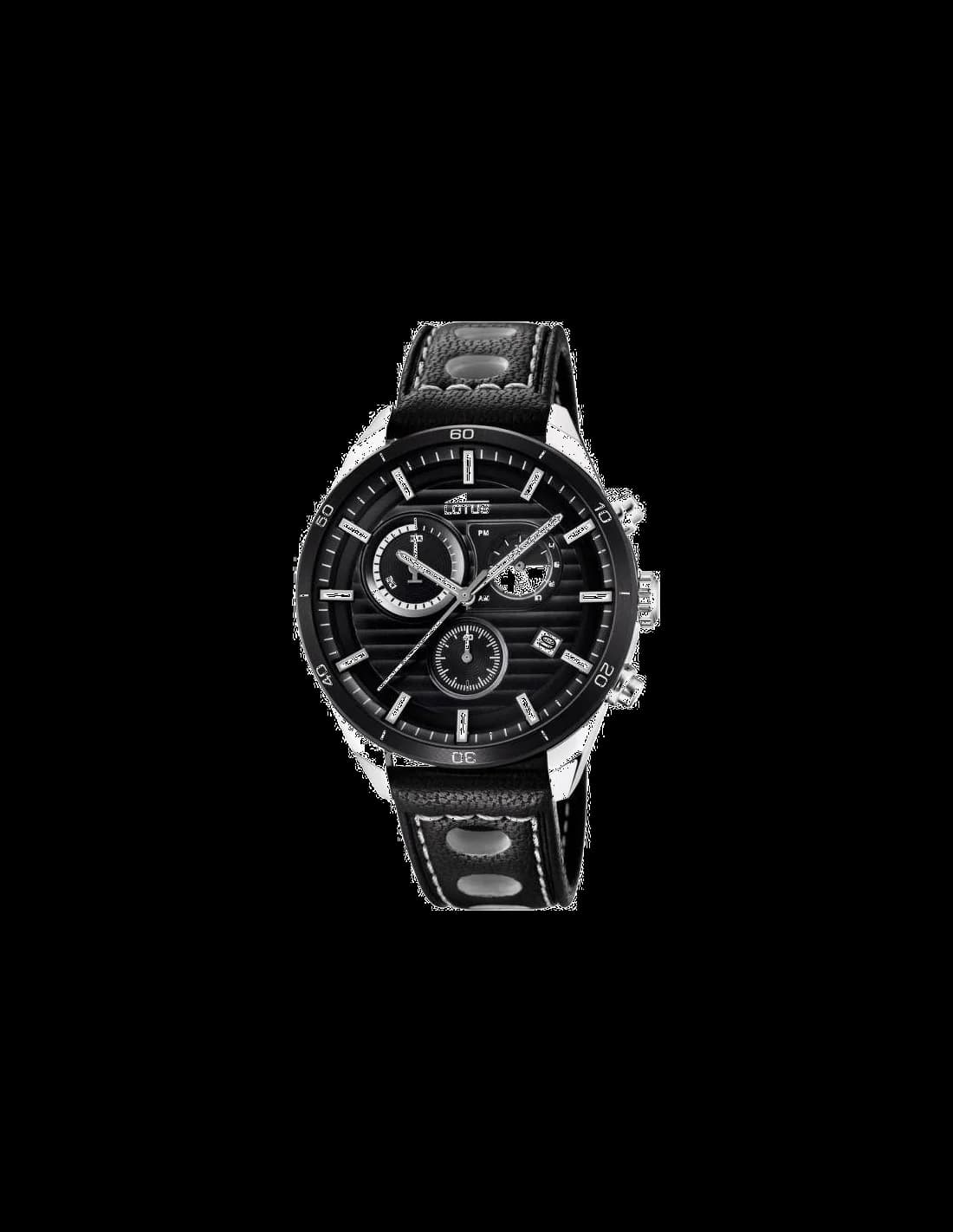 Montre Lotus L18531/4 en acier avec cadran foncé, style chronographe sportif élégant