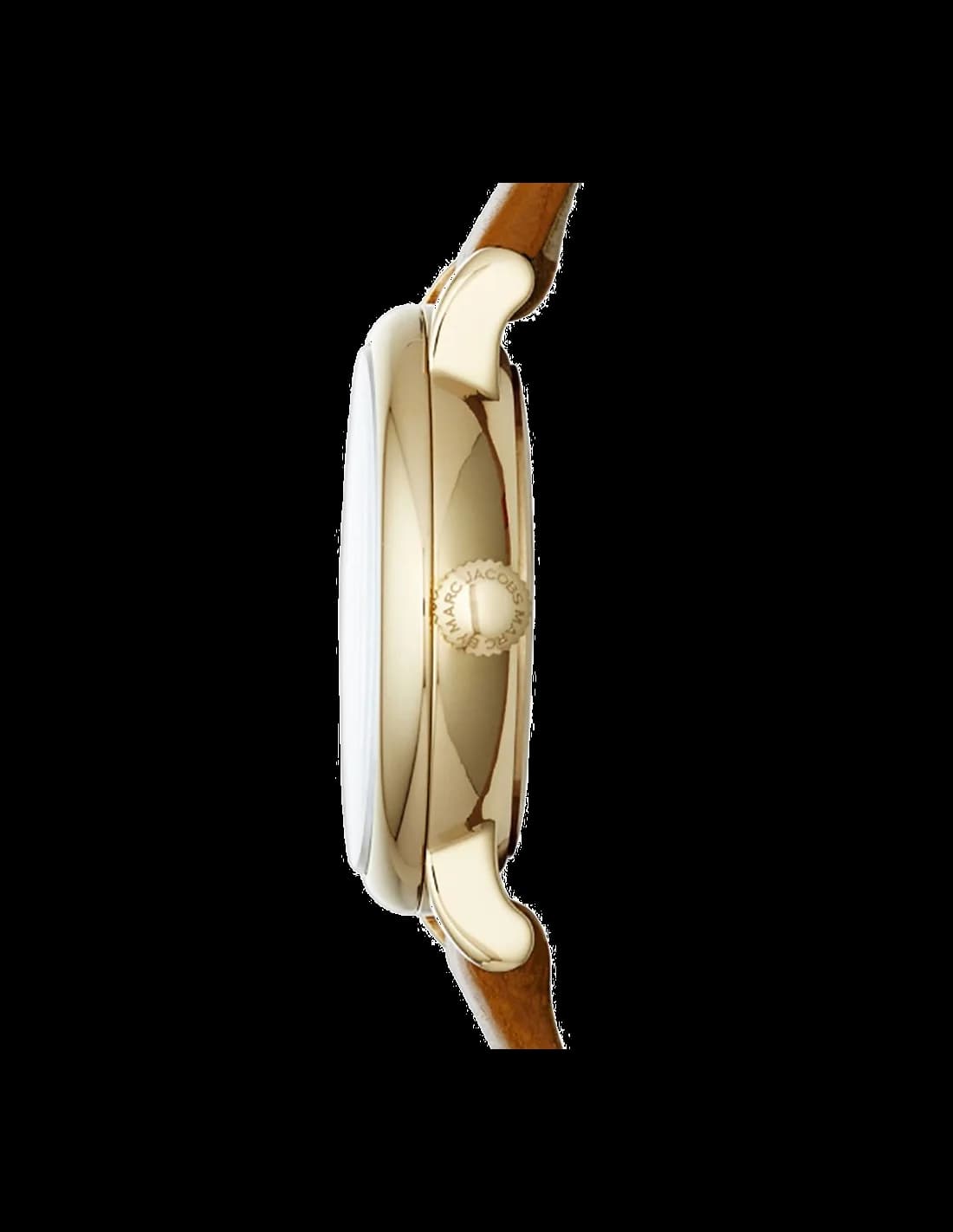 Cadran Marc Jacobs MBM1317 affichant index bâtons, aiguilles dauphine et date à 3h