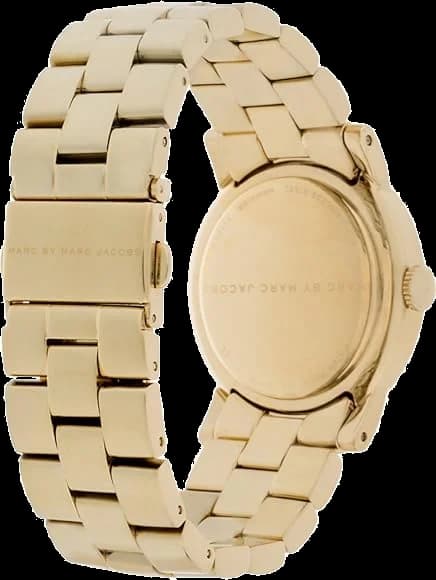 Bracelet Marc Jacobs MBM3056 en cuir marron clair avec boucle ardillon dorée