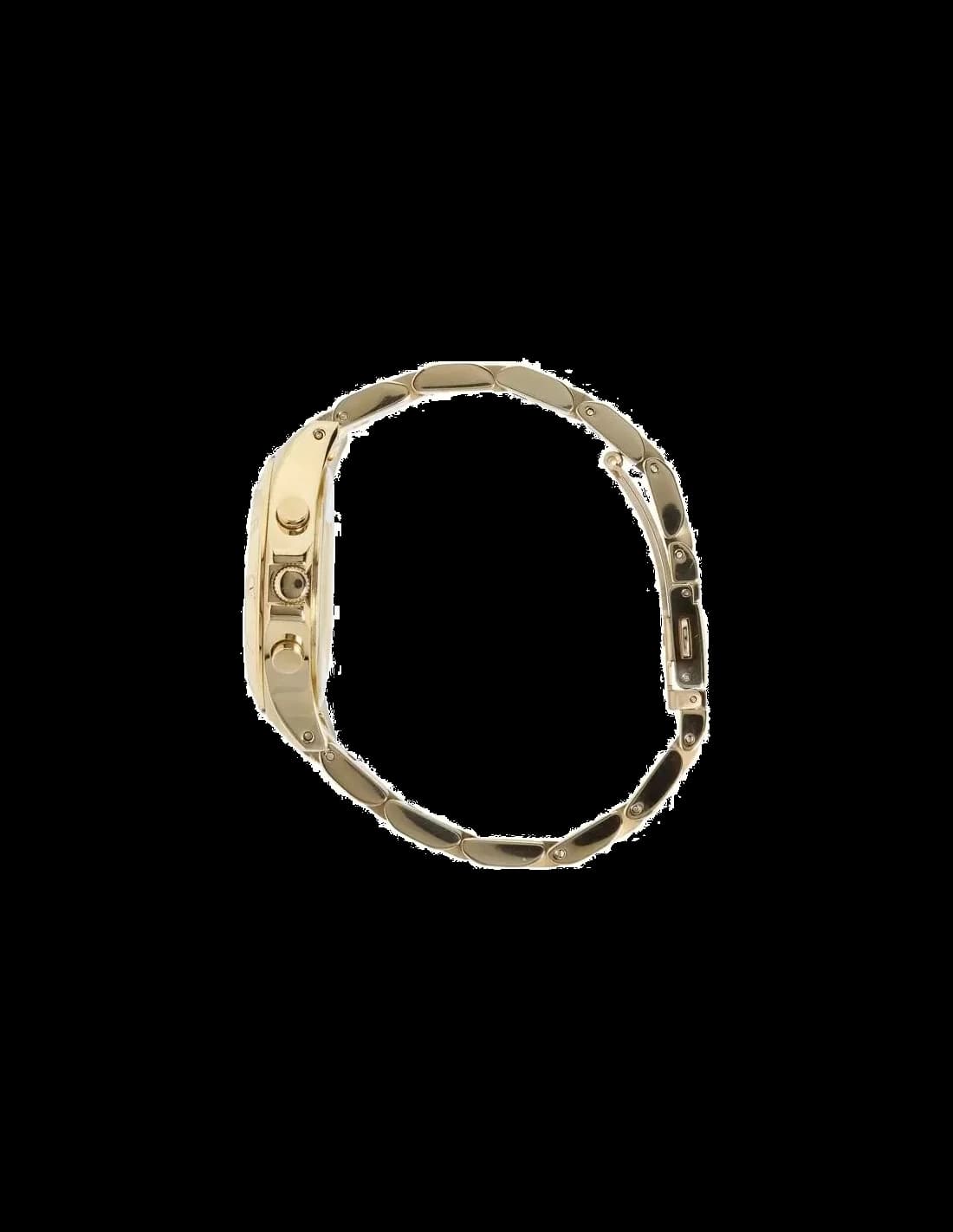 Bracelet Marc Jacobs MBM3101 en acier doré à maillons brossés et polis alternés, fermoir déployant