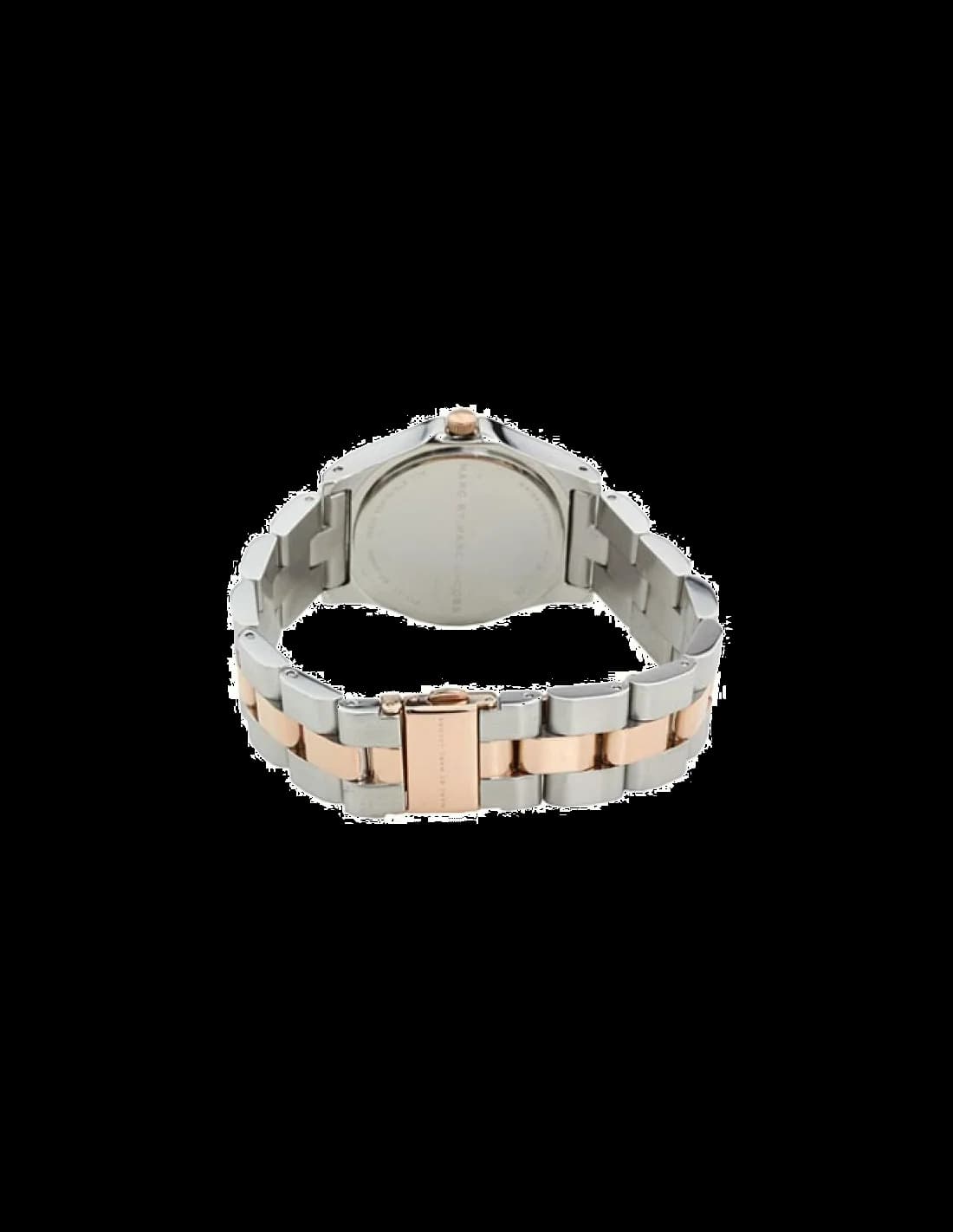 Bracelet Marc Jacobs MBM3129 en acier inoxydable bi-ton or rose, maillons alternés pour un style chic