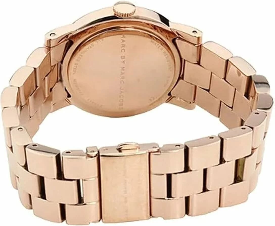 Bracelet Marc Jacobs MBM3142 en acier or rose à maillons, fermoir déployant, finition polie et brossée