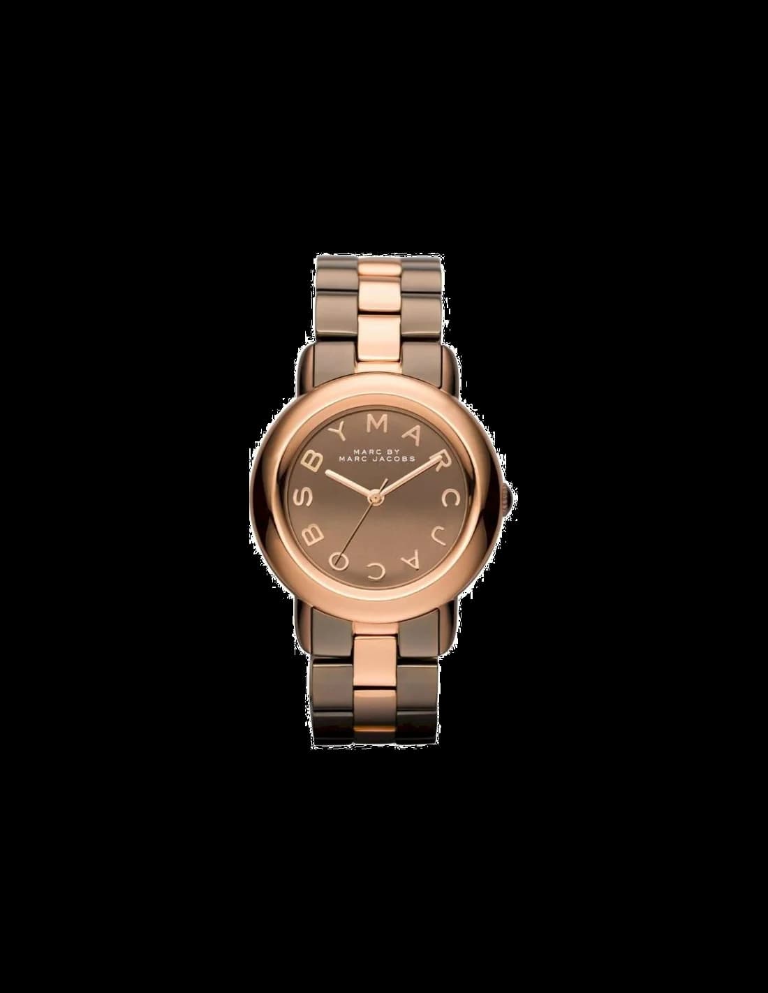 Montre Marc Jacobs MBM3171 avec cadran marron soleillé et aiguilles bi-ton or rose et argent