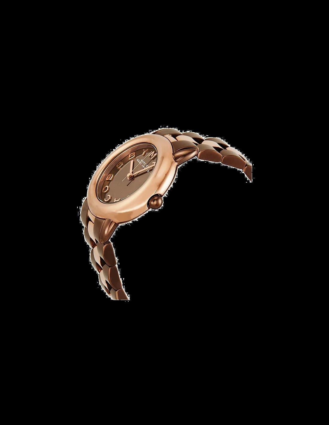 Cadran Marc Jacobs MBM3171 avec index bâtons dorés, aiguilles dauphine et date à 6h