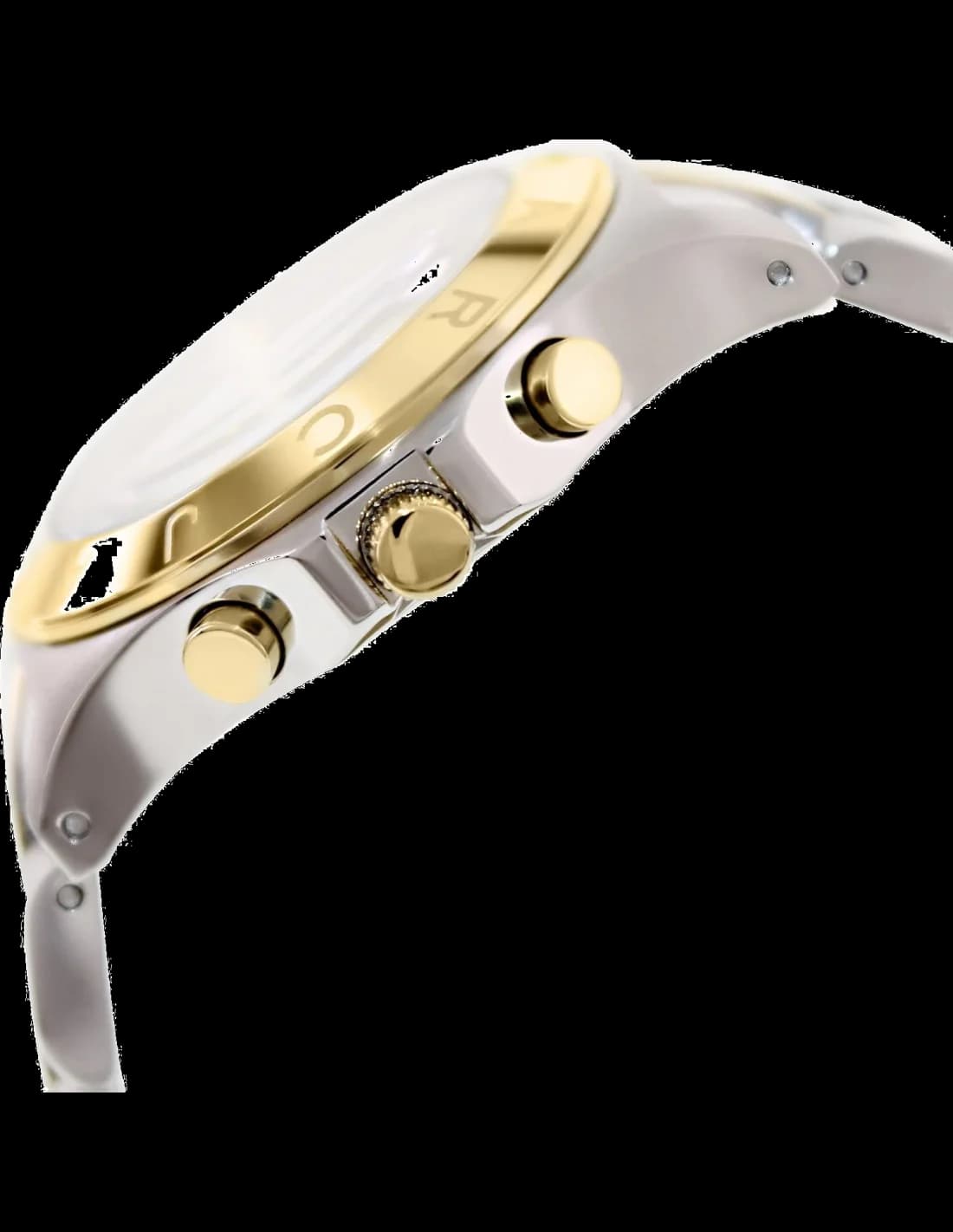 Cadran Marc Jacobs MBM3177 avec index bâton dorés, aiguilles dorées et date à 3h, style chic