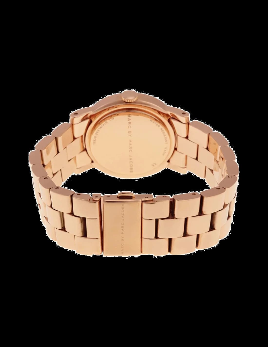 Bracelet Marc Jacobs MBM3216 en cuir blanc à boucle ardillon dorée, finition lisse et élégante