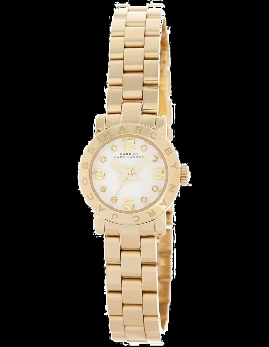 Montre Marc Jacobs MBM3226 très petit cadran blanc aux index brillants, style épuré et féminin