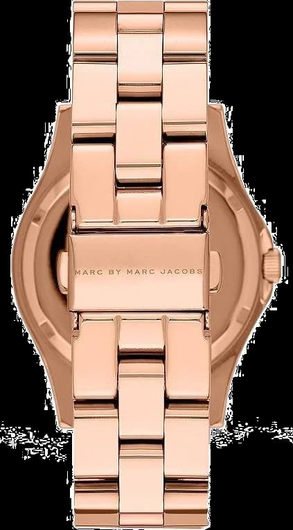 Cadran Marc Jacobs MBM3268 avec motifs bulles, aiguilles dorées et complications date et jour