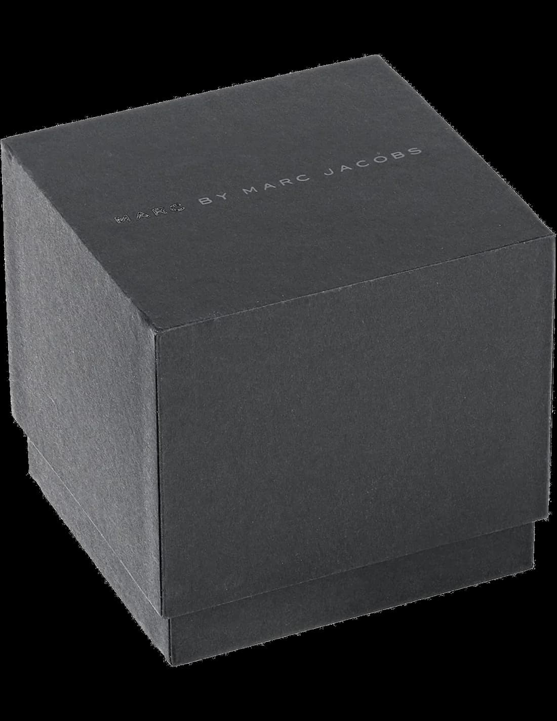 Cadran Marc Jacobs MBM3300 arborant des index bâtons et une date à 3h sur fond rose soleil