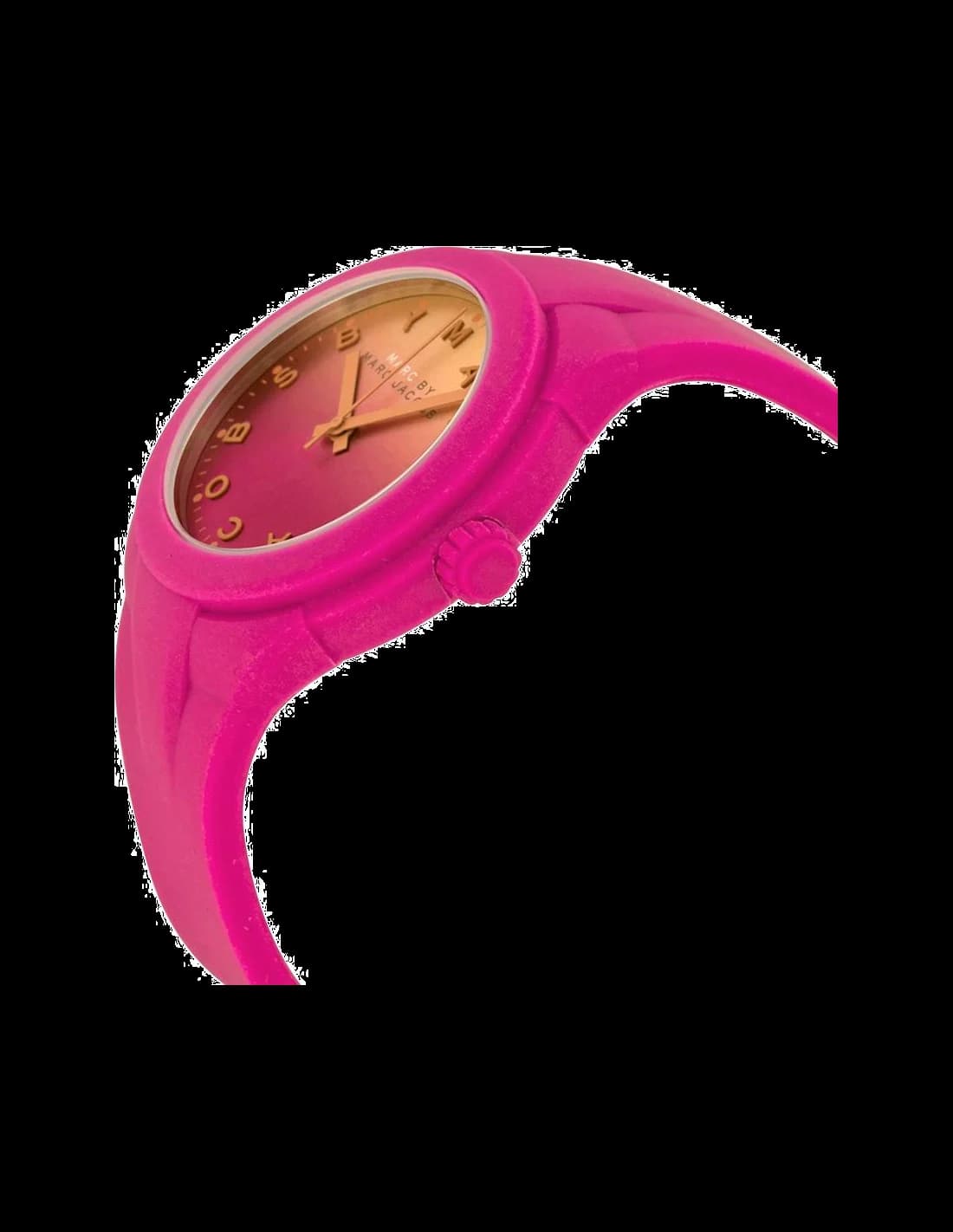 Cadran Marc Jacobs MBM5538 avec index dorés, aiguilles fines et date à 3h, élégant