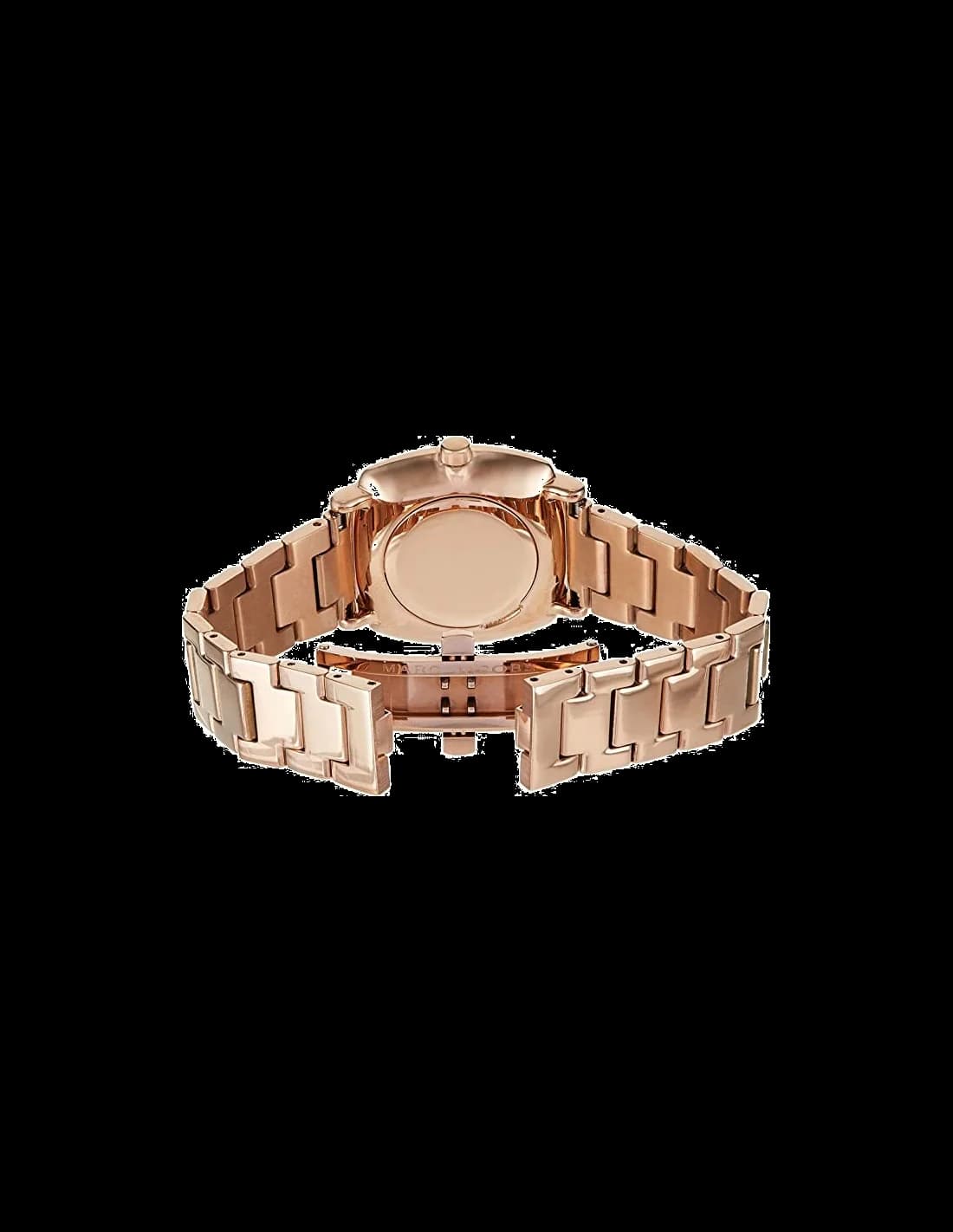 Bracelet Marc Jacobs MJ3574 en acier inoxydable or rose avec maillons, fermoir déployant sécurisé, confort et brillance