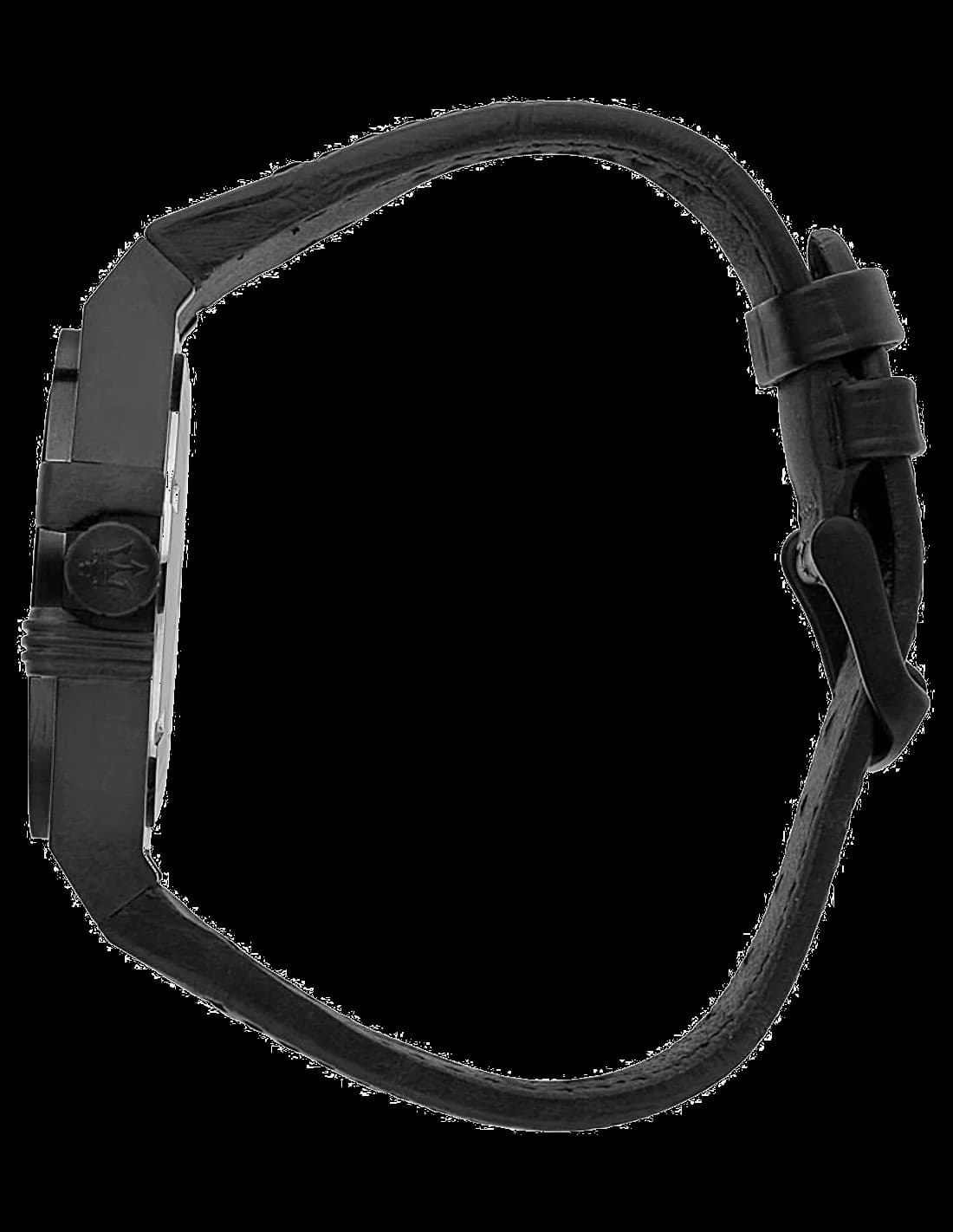 Boîtier Maserati R8821108027 acier noir brossé 44mm, lunette lisse, verre saphir, profil épais