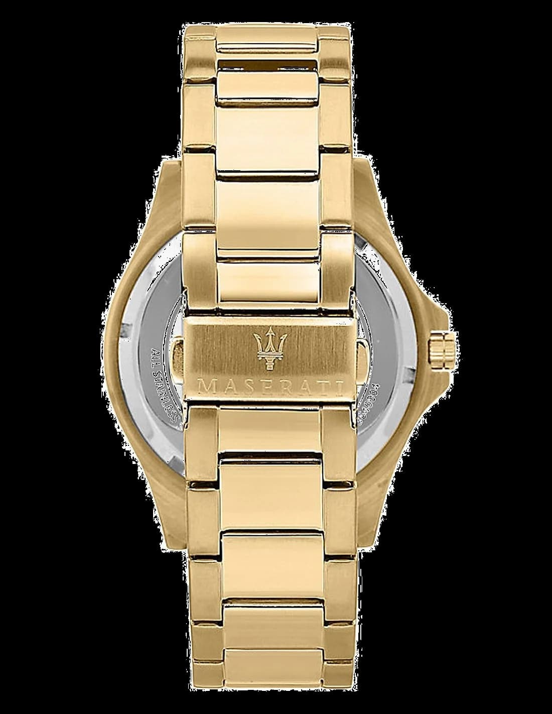 Bracelet Maserati R8823140004 en cuir noir cousu ton sur ton, boucle déployante signée Maserati