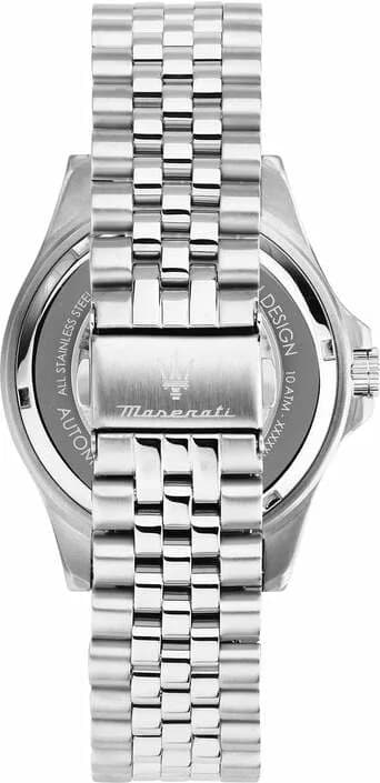 Bracelet Maserati R8823140011 en acier inoxydable argenté à maillons polis et alternés, fermoir déployant