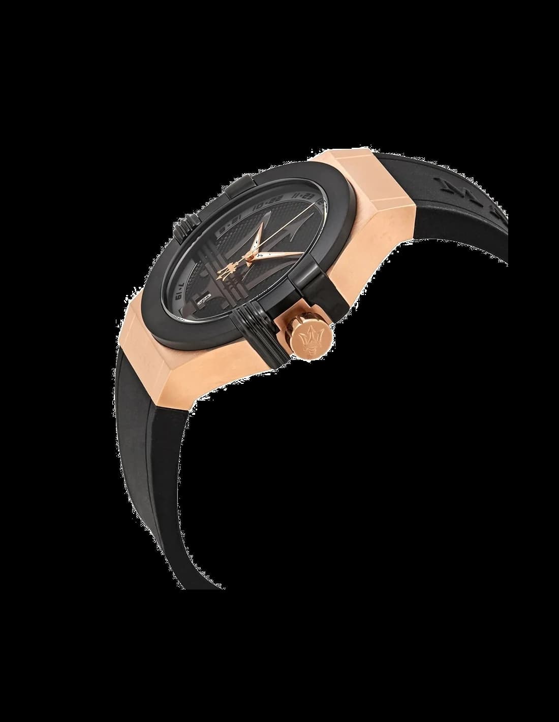 Cadran Maserati R8851108002 avec index bâtons blancs, aiguilles luminescentes et date à 3h