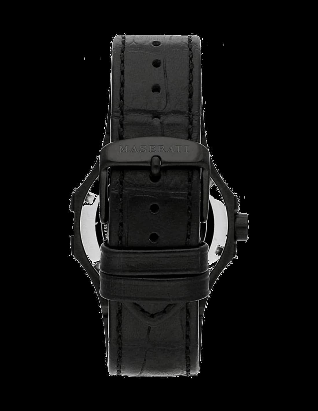 Bracelet Maserati R8851108032 en acier noir et or rose avec boucle déployante ajustable