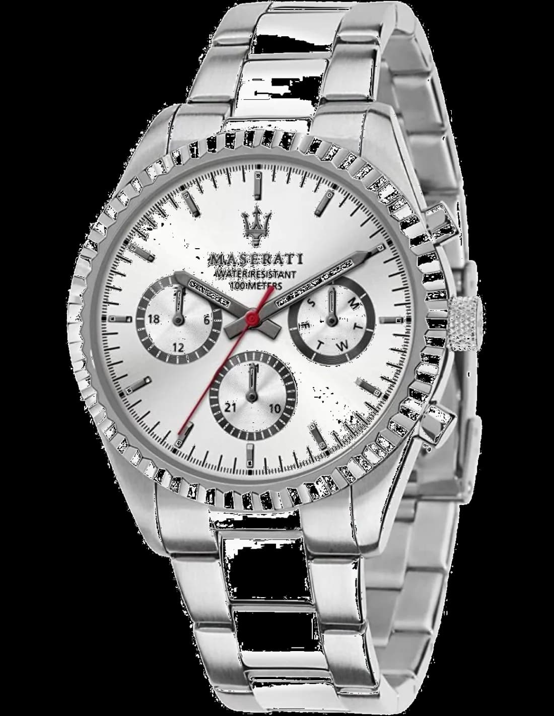 Montre Maserati R8853100018 au cadran bleu soleil et index appliqués, style sport chic Maserati