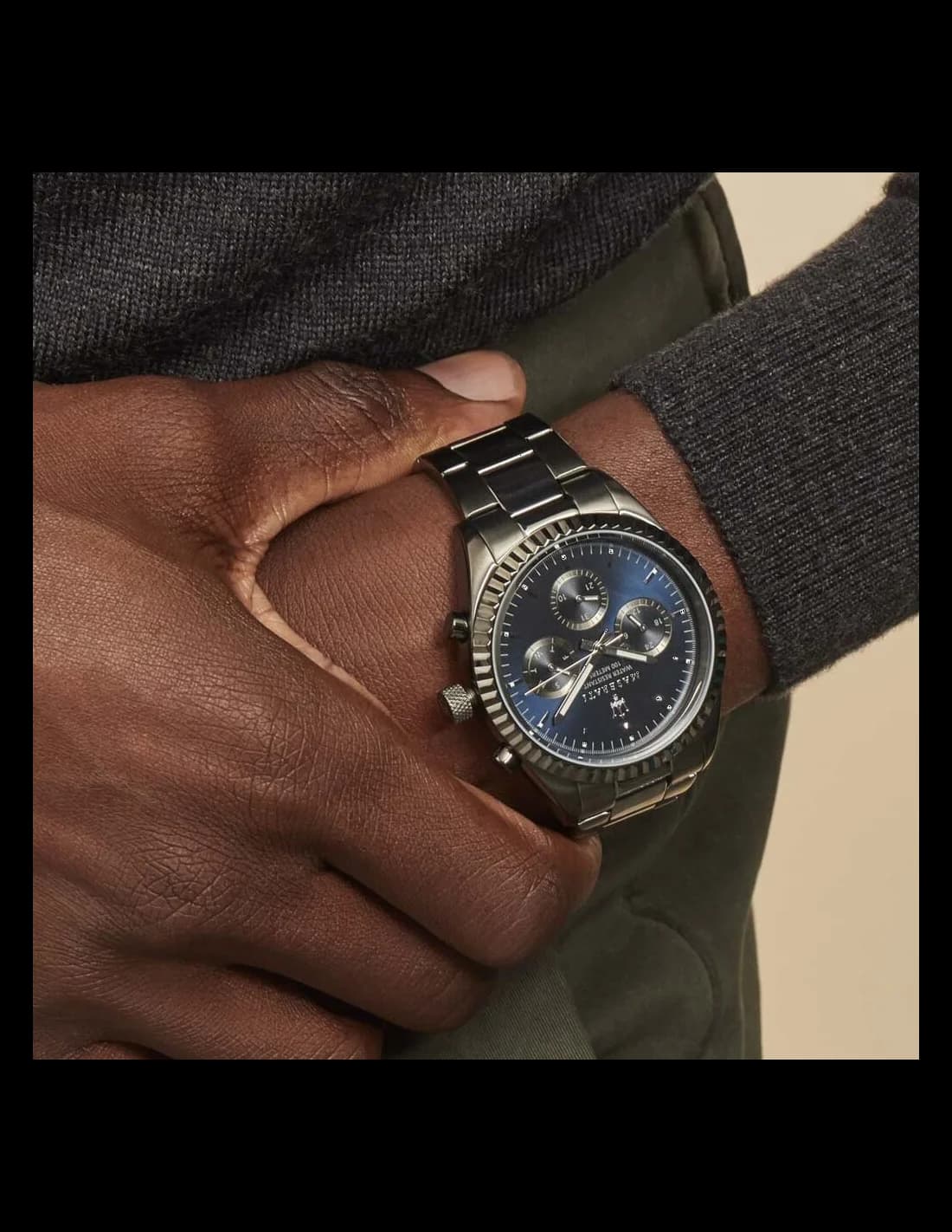 Montre Homme Maserati Competizione R8853100019 en acier gris cadran bleu vue 5