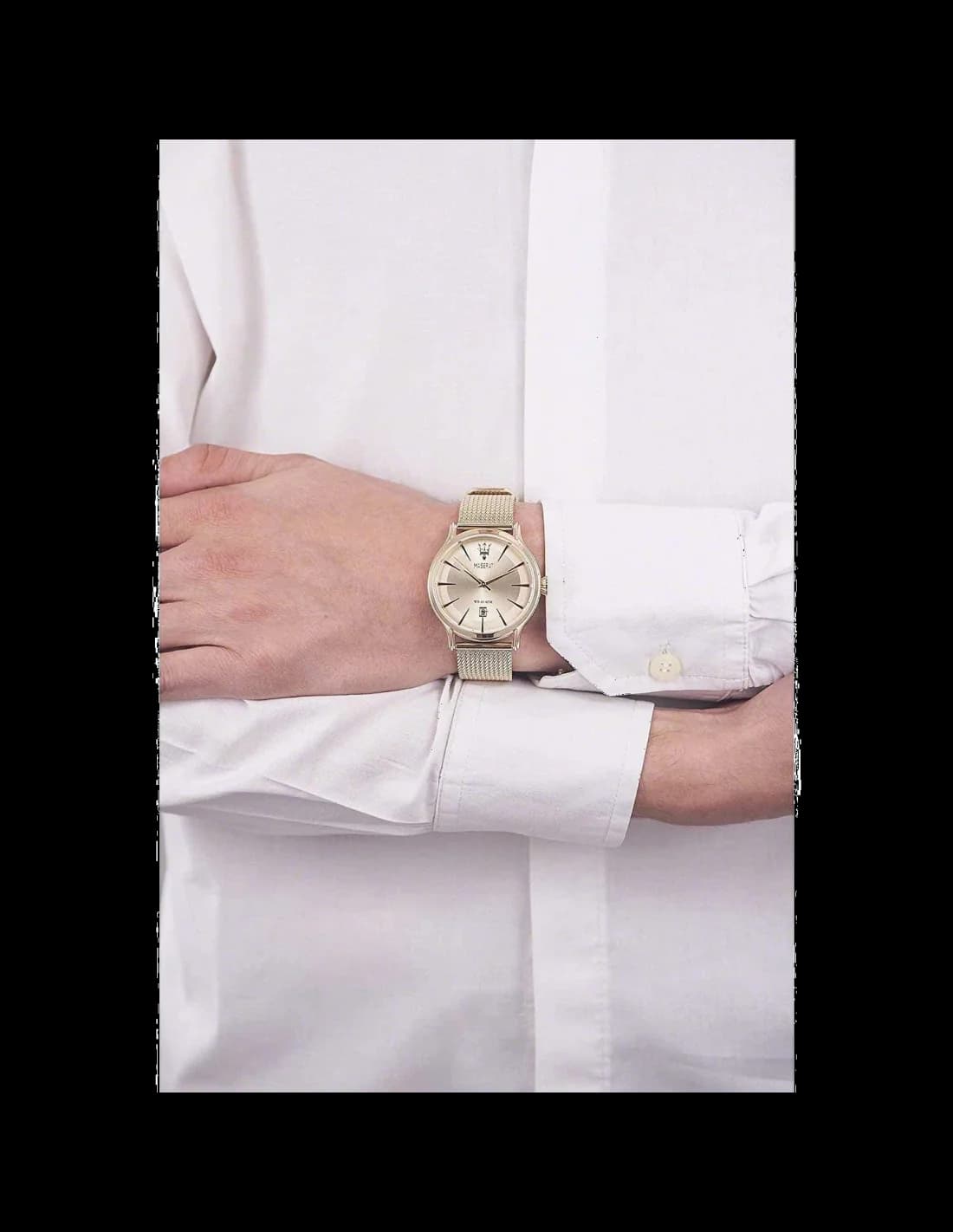 Montre Homme Maserati Epoca R8853118003 bracelet en maille milanaise vue 3