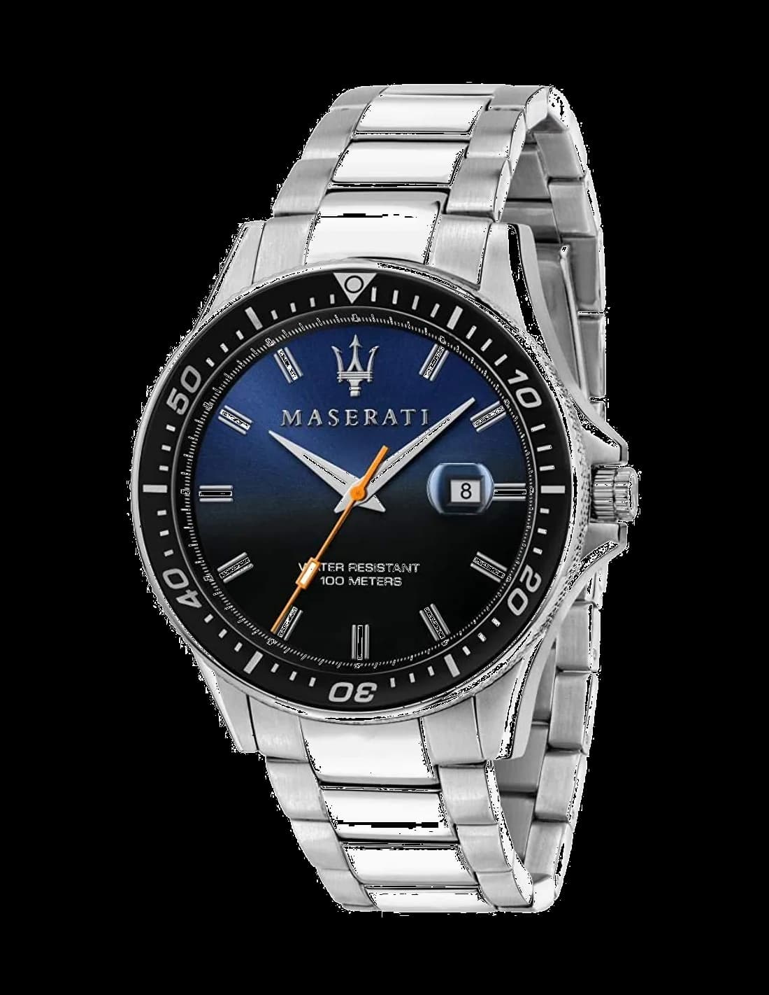 Montre Maserati R8853140001 au cadran dégradé noir et bleu, design rond sportif élégant