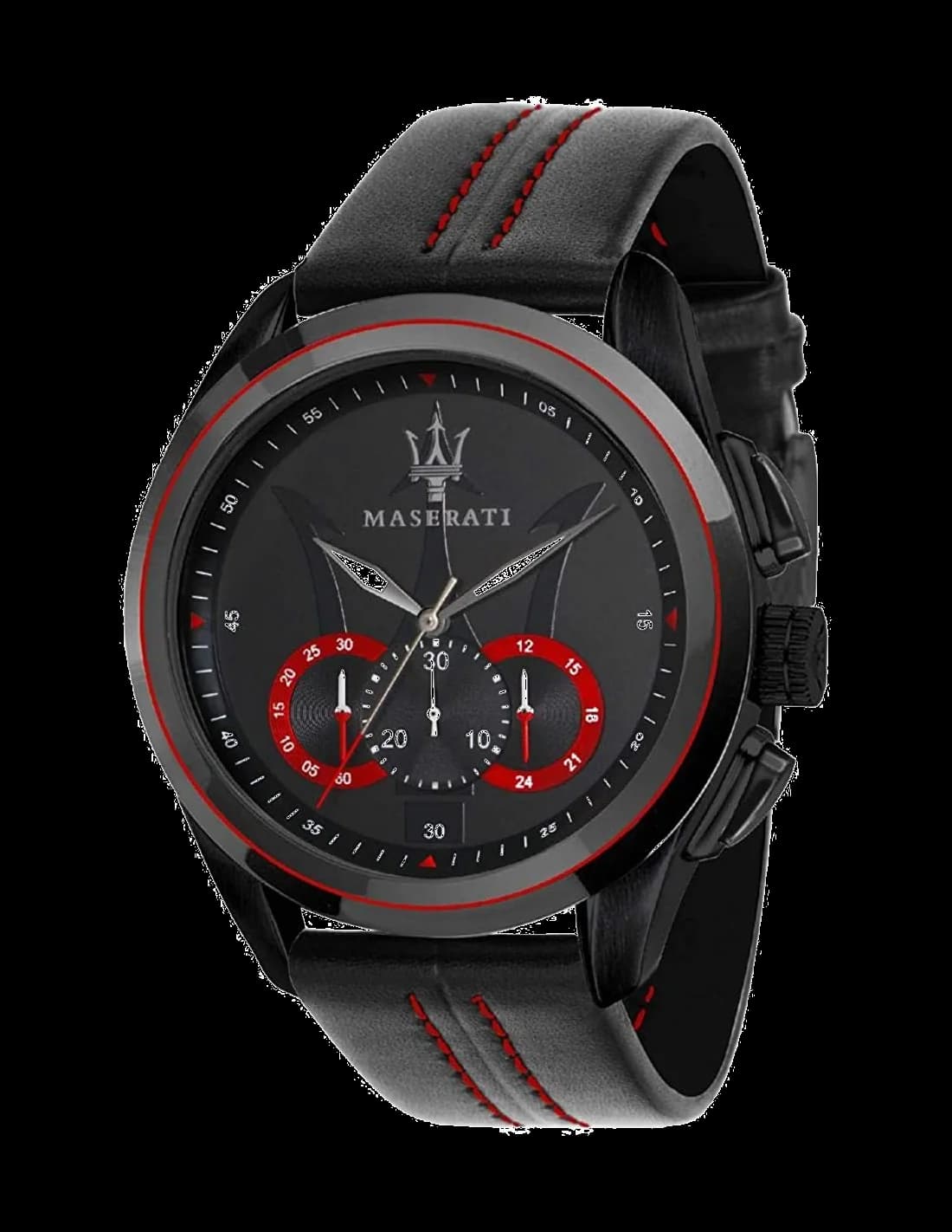 Montre Maserati R8871612023 au cadran bleu soleillé, aiguilles luminescentes et index bâtons, style sport chic