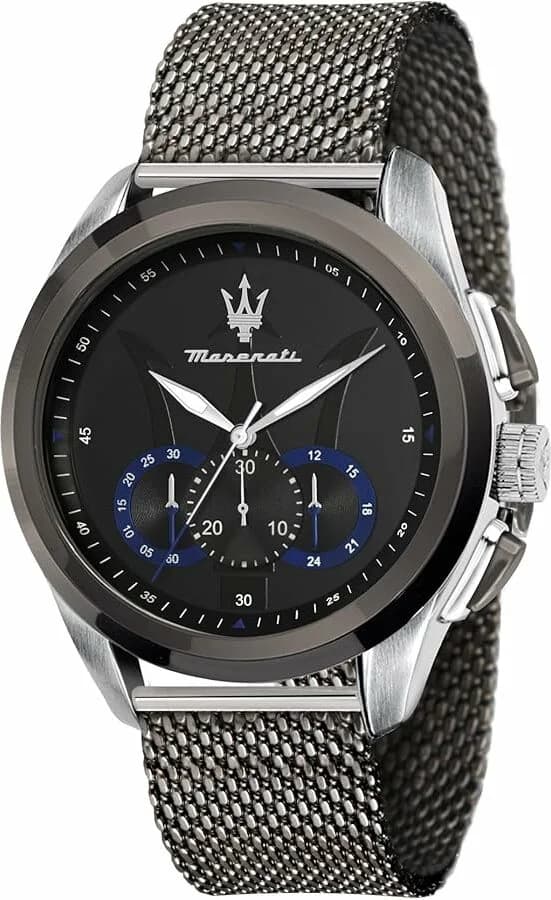 Montre Homme Maserati Traguardo R8873612006 Gunmétal bracelet en maille milanaise vue 3