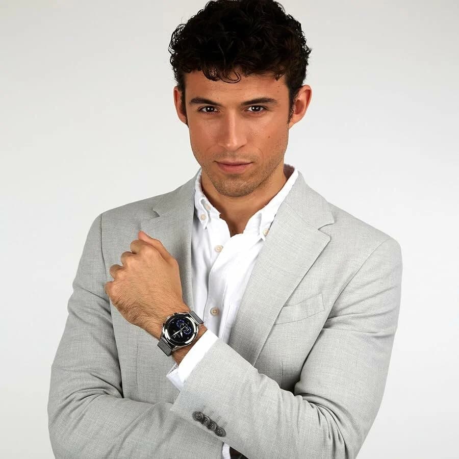 Montre Homme Maserati Traguardo R8873612006 Gunmétal bracelet en maille milanaise vue 5