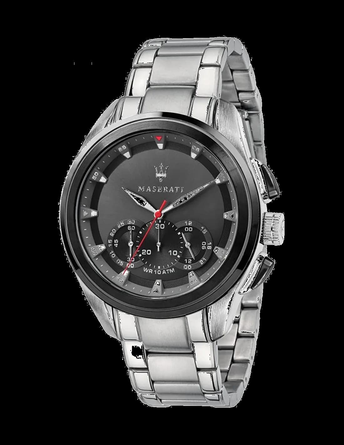 Montre Maserati R8873612015 au cadran noir avec index argentés et aiguilles luminescentes, style sport-élégant