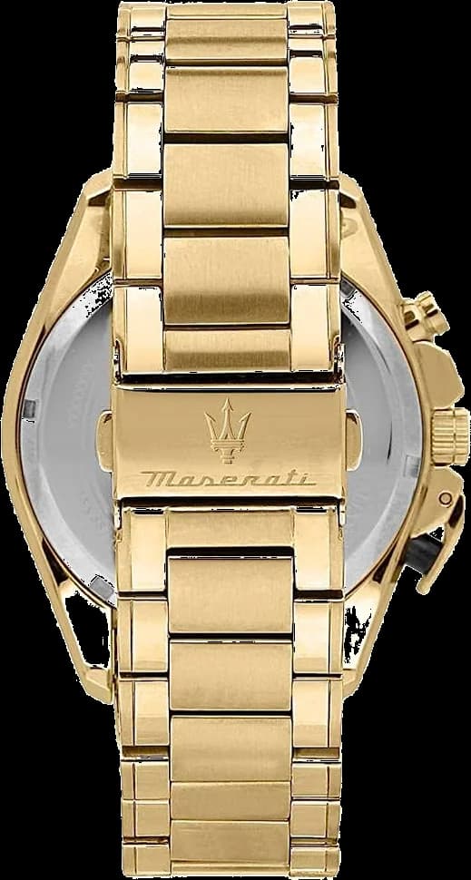 Bracelet Maserati R8873612041 en acier inoxydable doré, maillons polis et satinés
