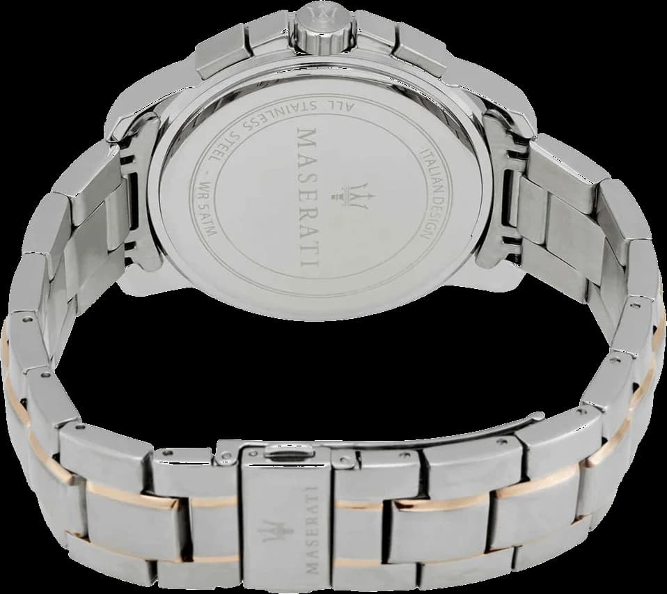 Bracelet Maserati R8873621008 acier inoxydable bicolore or et acier, maillons alternés, fermoir déployant signé Maserati
