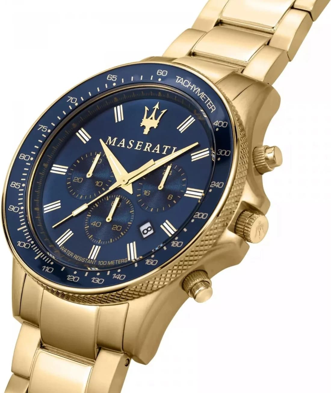 Bracelet Maserati R8873640008 en acier doré à maillons, fermoir déployant signé Maserati