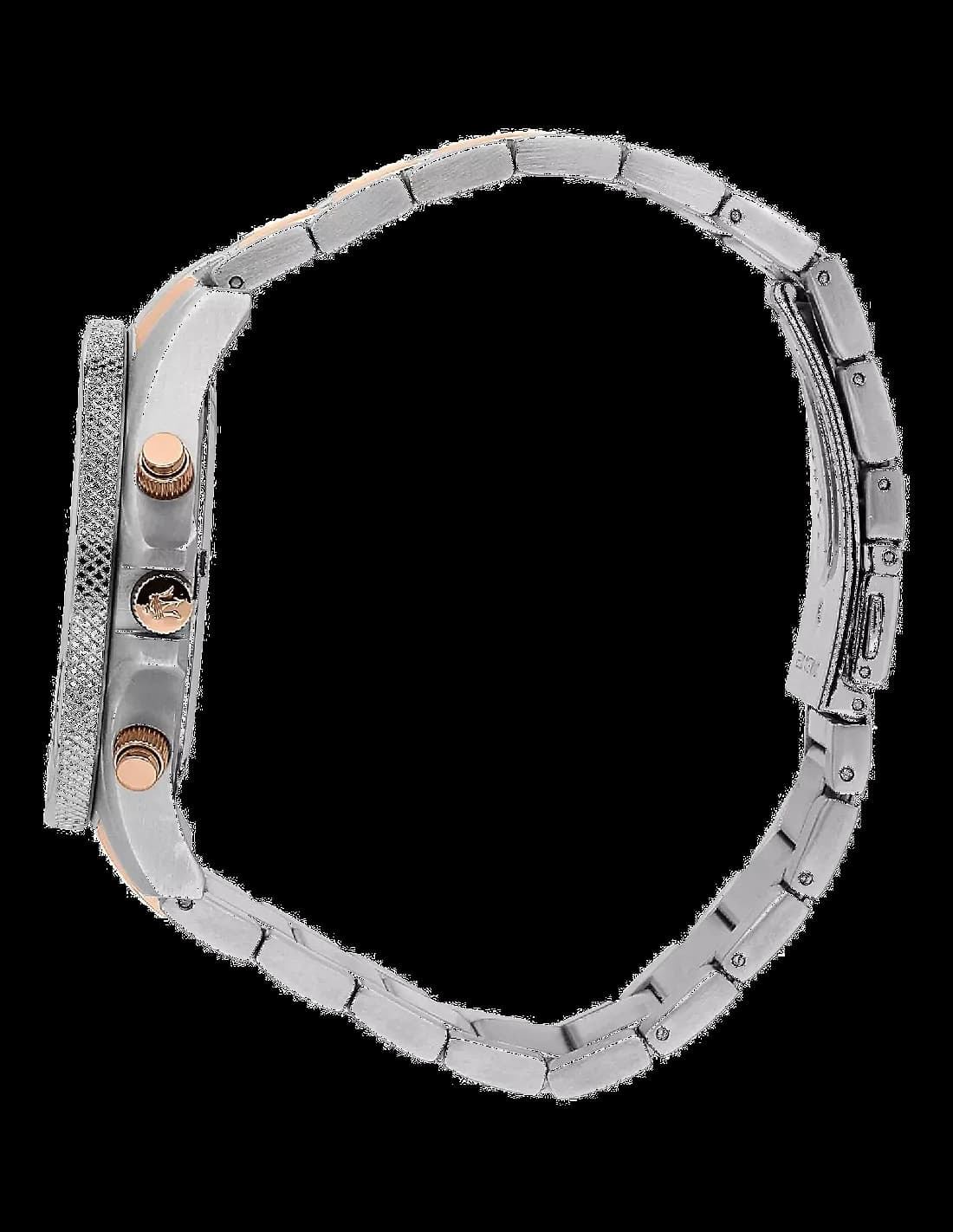Bracelet Maserati R8873640009 en acier bicolore avec maillons alternés or et argent et boucle déployante