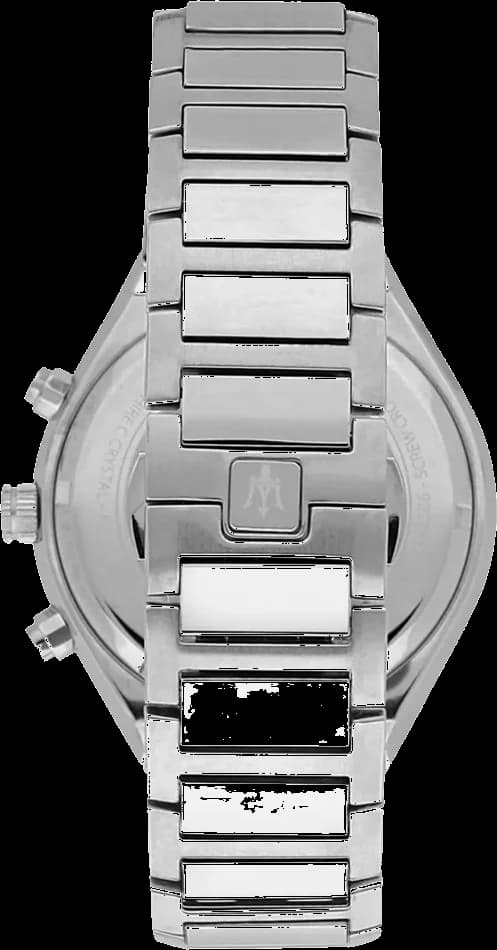 Bracelet Maserati R8873642006 en acier inoxydable brossé, boucle déployante siglée Maserati et double poussoir