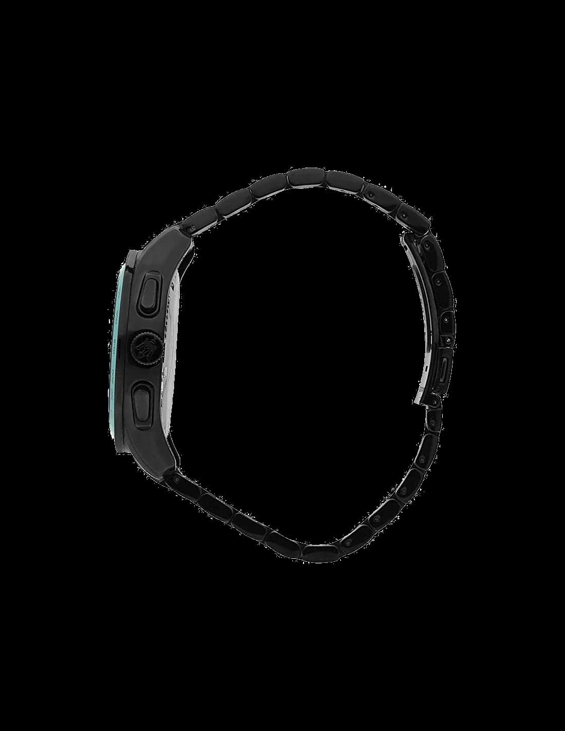 Boîtier Maserati R8873644002 en acier noir 44 mm, lunette lisse, couronne crantée et fond gravé, profil robuste