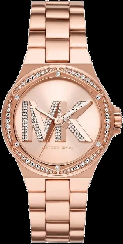 Montre Michael Kors MK1063 avec cadran blanc et index dorés, style chic et élégant