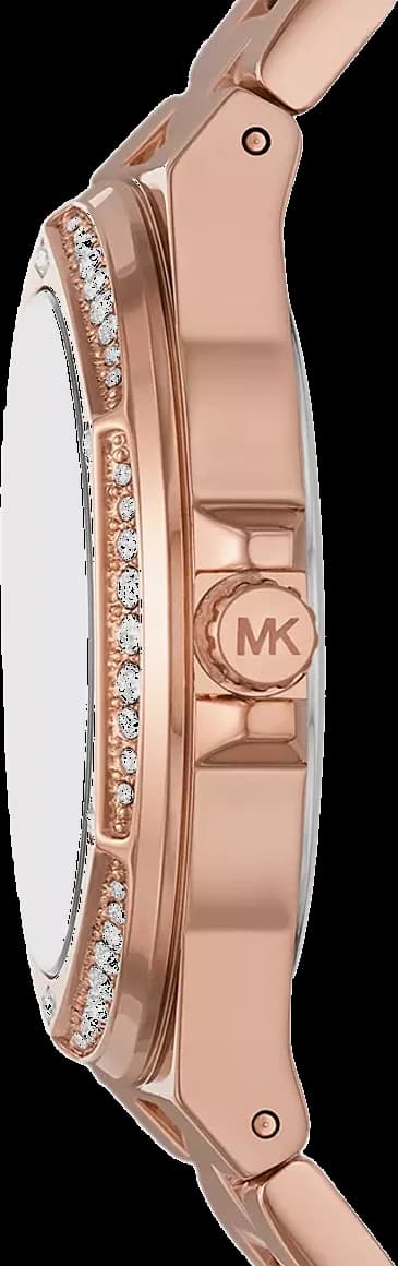 Bracelet Michael Kors MK1063 en acier inoxydable doré rose, maillons fins et fermoir déployant