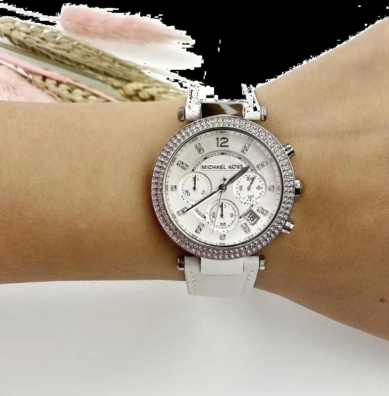 Boîtier Michael Kors MK2277 rond en acier doré de 38 mm avec lunette cristaux et verre minéral